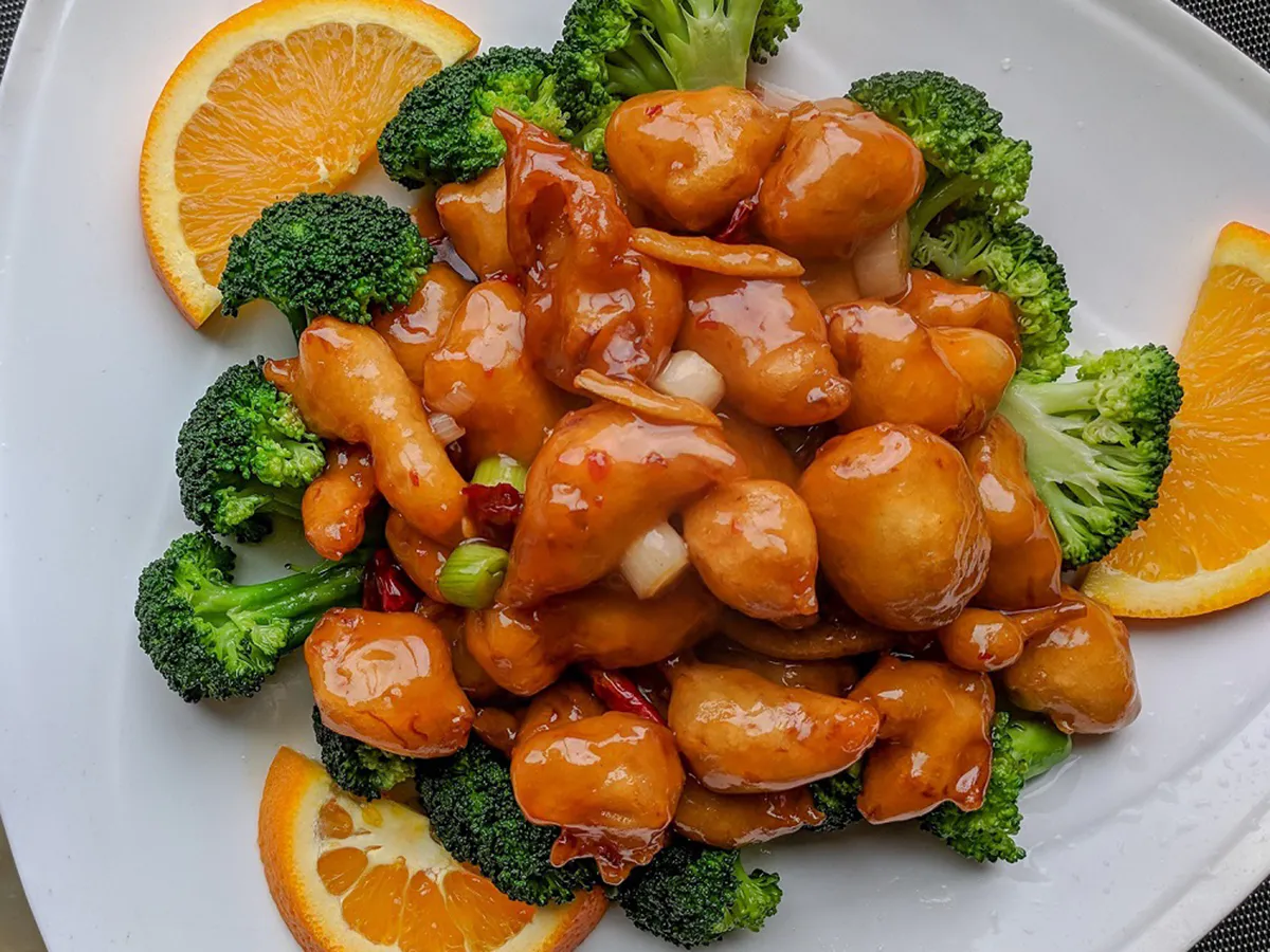 Orange Chicken at Cheng's Kitchen, a Chinese Restaurant in Alpha